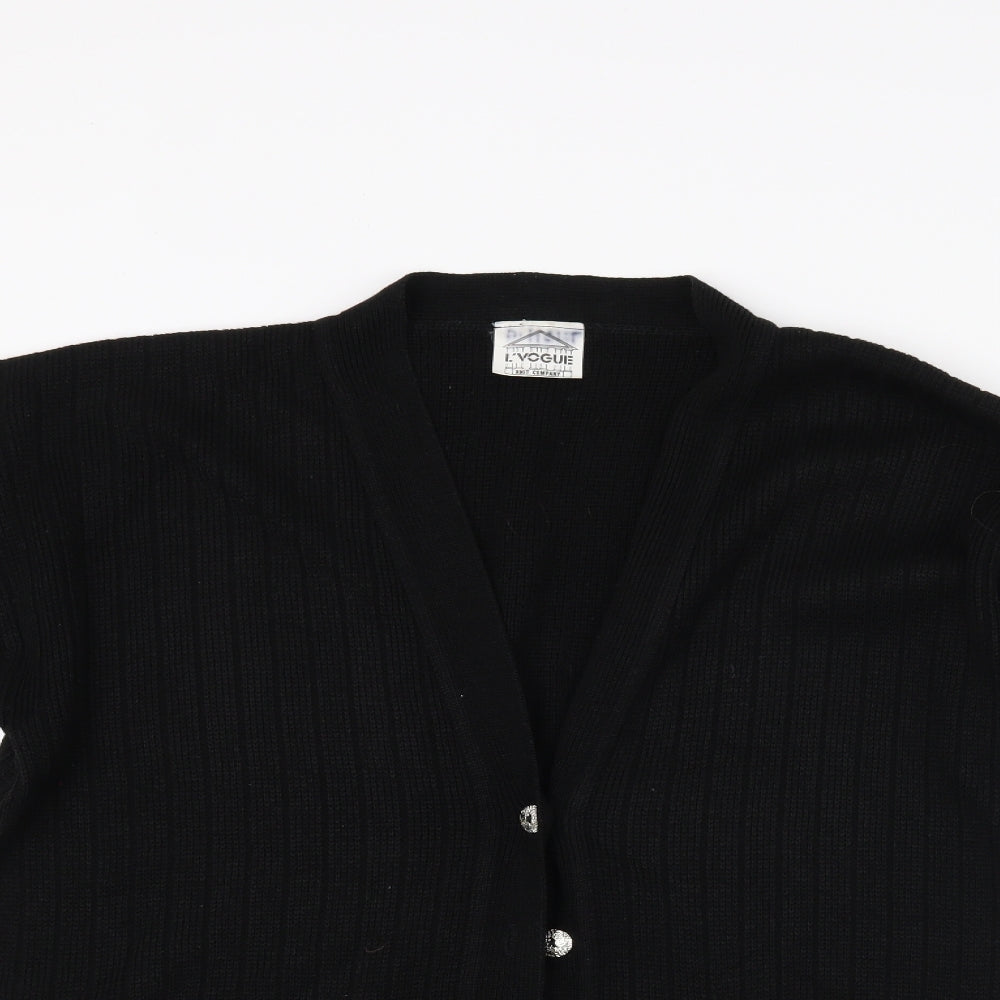 L vouge Womens Black  Knit Cardigan Jumper Size L