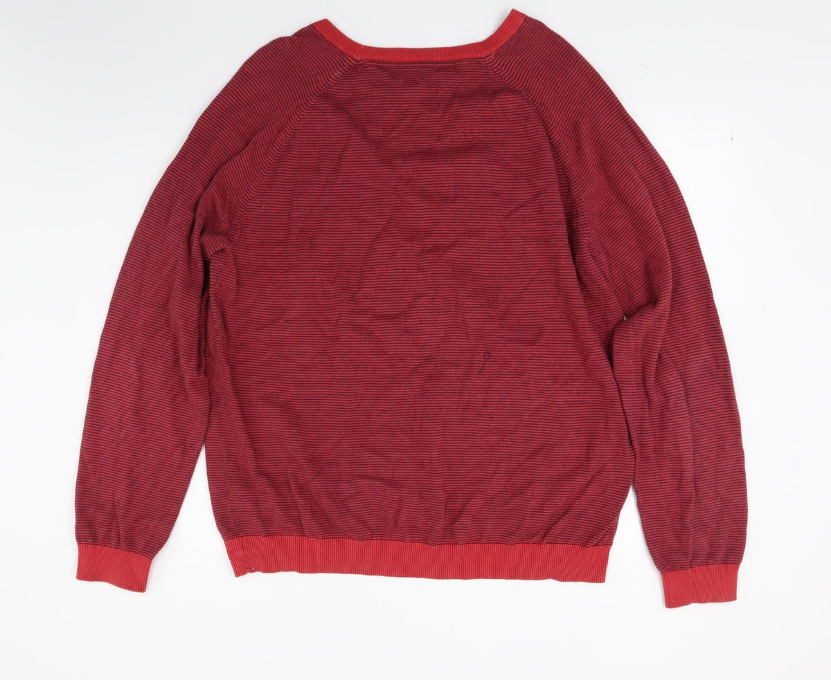 CTF Mens Red Striped  Pullover Jumper Size 2XL
