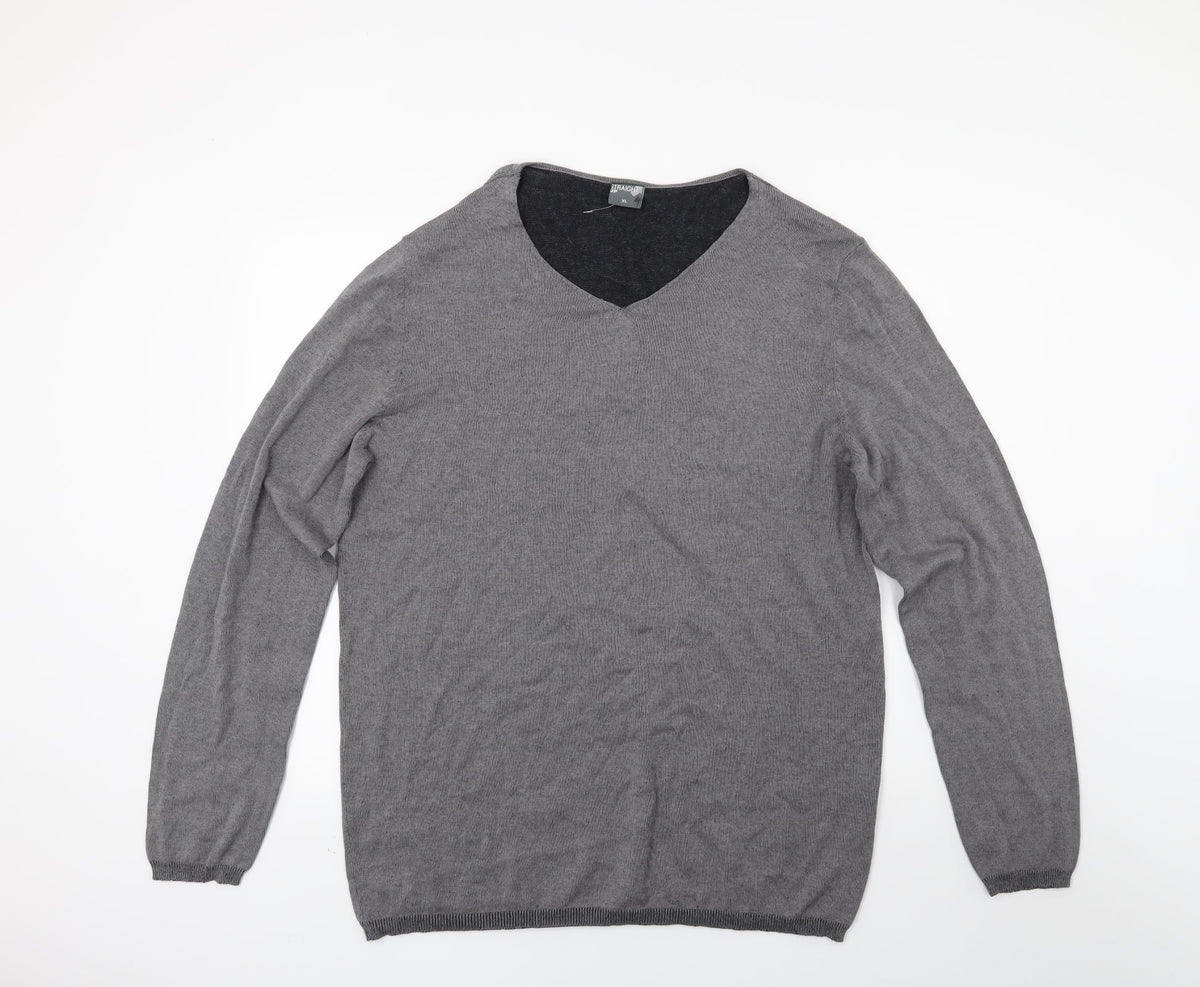 Straight up Mens Grey   Pullover Jumper Size XL