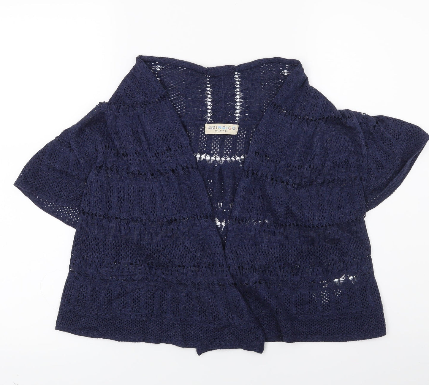 Marks and Spencer Womens Blue  Knit Wrap Jumper Size 10