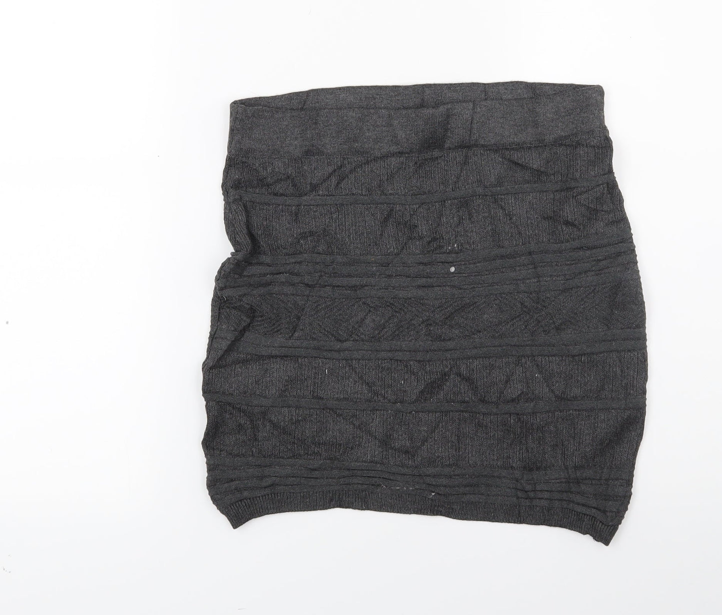 Primark Womens Grey  Knit Bandage Skirt Size 8