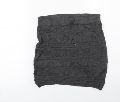 Primark Womens Grey  Knit Bandage Skirt Size 8