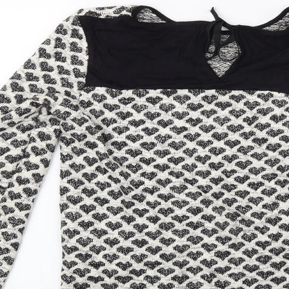 Oasis Womens White  Knit Pullover Jumper Size M