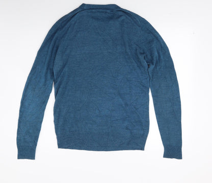 Cedarwood State Mens Blue Knit Pullover Jumper Size M