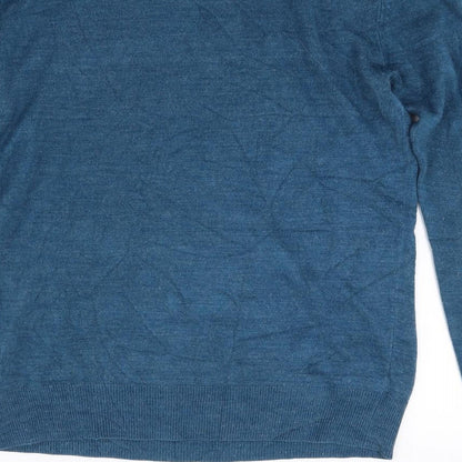 Cedarwood State Mens Blue Knit Pullover Jumper Size M