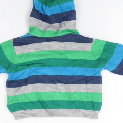 Blue Zoo Boys Multicoloured Striped  Full Zip Jumper Size 3-6 Months