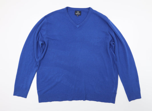 Morley Mens Blue  Knit Pullover Jumper Size 2XL