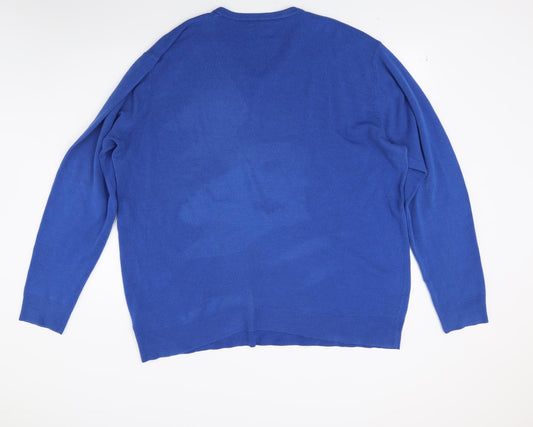 Morley Mens Blue  Knit Pullover Jumper Size 2XL