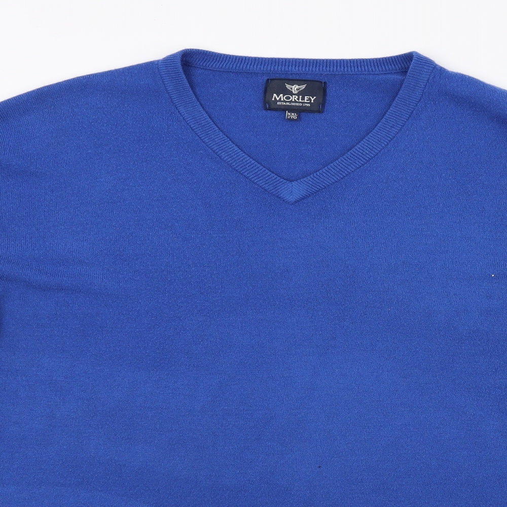 Morley Mens Blue  Knit Pullover Jumper Size 2XL