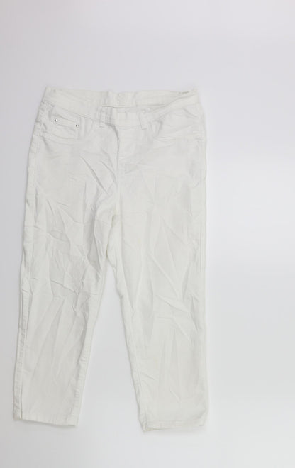 Womens UK Size 28 in Preworn Regular Fit Cropped White Jeans