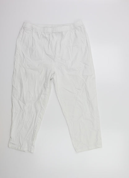 Womens UK Size 18 LABEL BE Regular Fit  White Trousers
