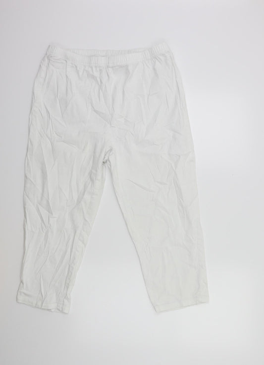 Womens UK Size 18 LABEL BE Regular Fit  White Trousers
