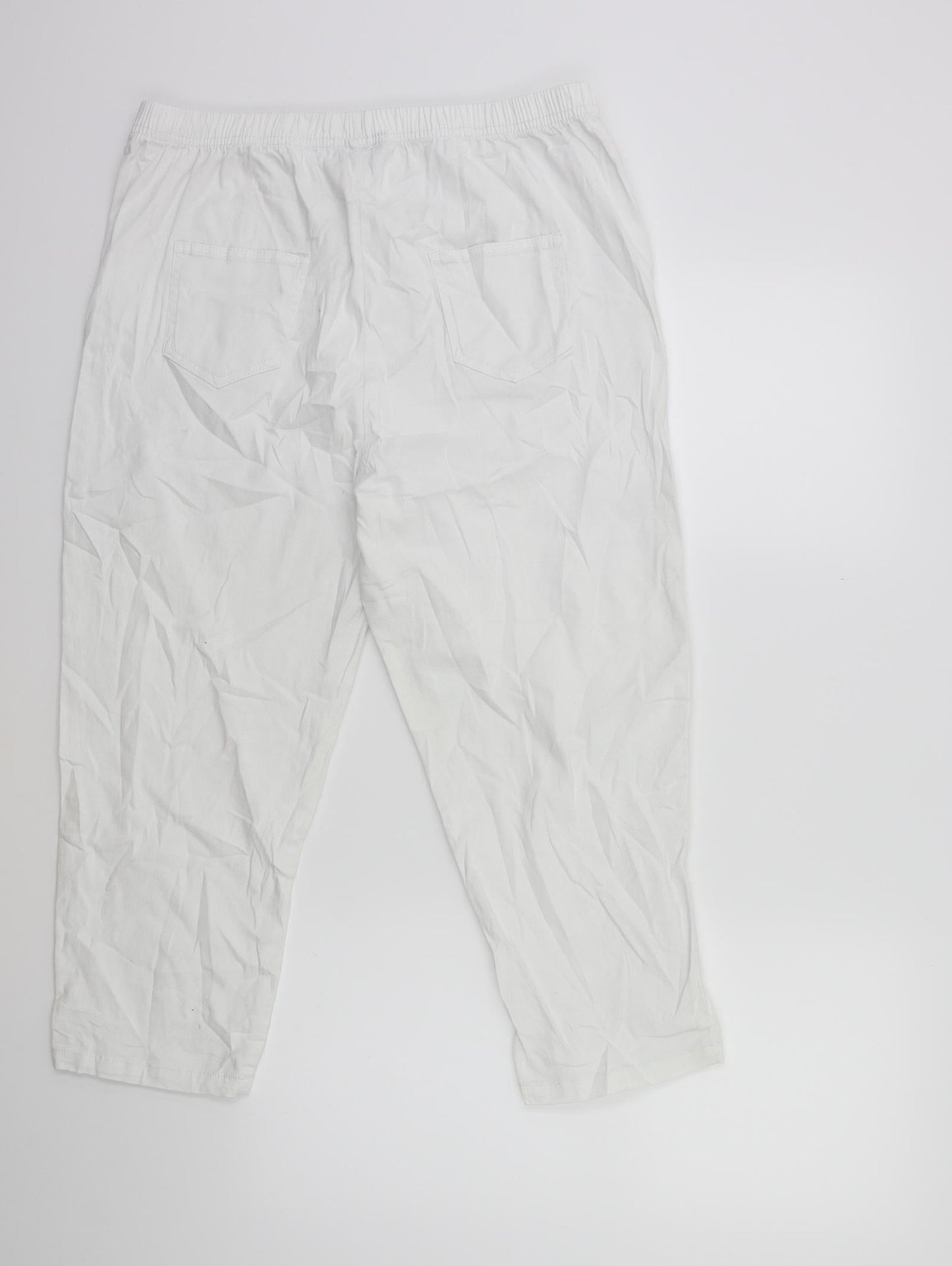 Womens UK Size 18 LABEL BE Regular Fit  White Trousers