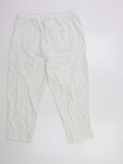 Womens UK Size 18 LABEL BE Regular Fit  White Trousers