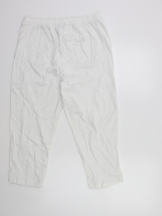 Womens UK Size 18 LABEL BE Regular Fit  White Trousers
