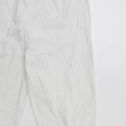 Womens UK Size 18 LABEL BE Regular Fit  White Trousers