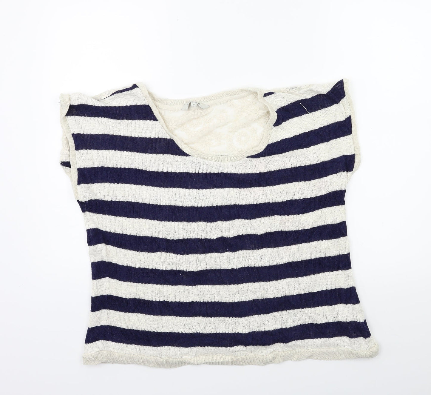 Peacocks Womens Blue Striped Knit Pullover Jumper Size 20