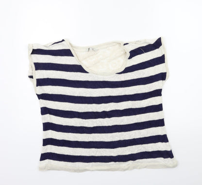 Peacocks Womens Blue Striped Knit Pullover Jumper Size 20