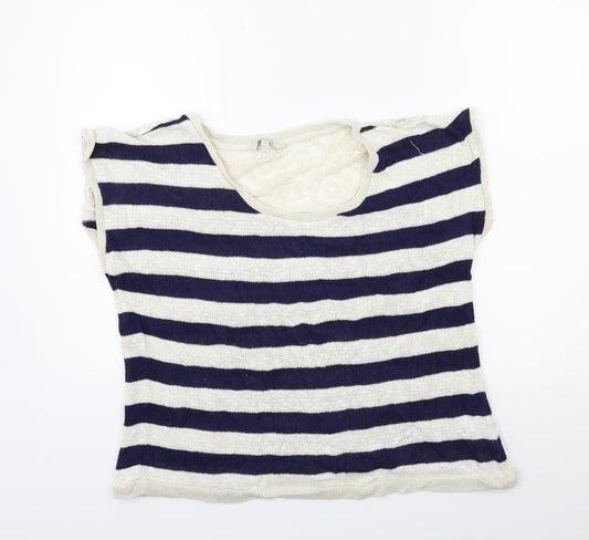 Peacocks Womens Blue Striped Knit Pullover Jumper Size 20