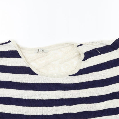 Peacocks Womens Blue Striped Knit Pullover Jumper Size 20