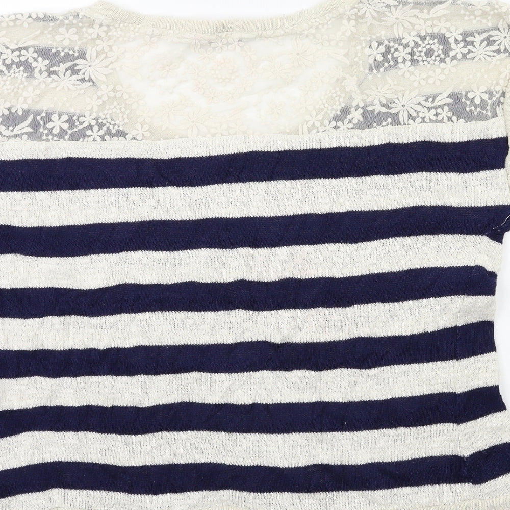 Peacocks Womens Blue Striped Knit Pullover Jumper Size 20