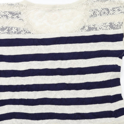 Peacocks Womens Blue Striped Knit Pullover Jumper Size 20