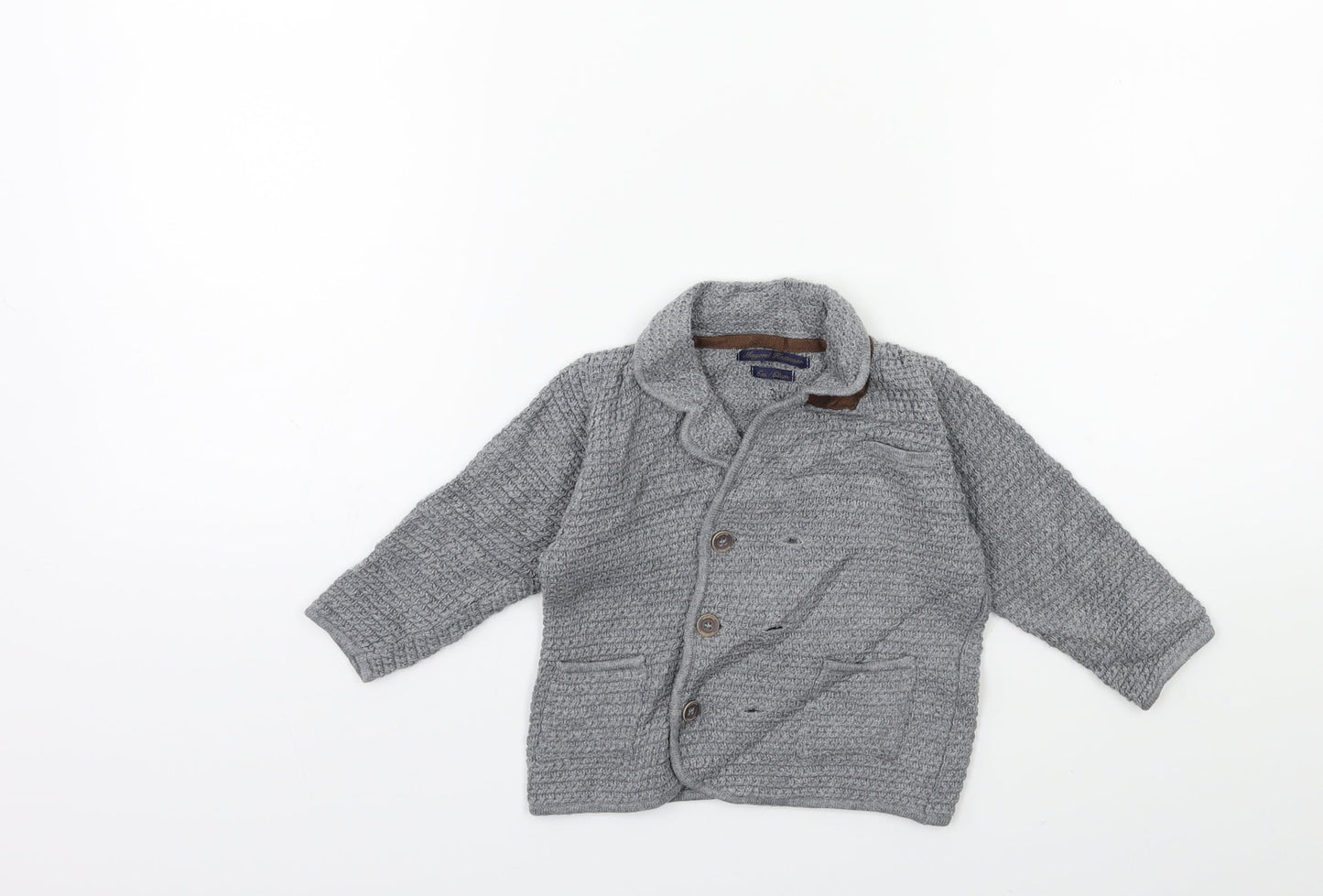 Mayoral Baby Grey  Knit Cardigan Jumper Size 3-6 Months