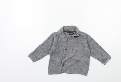 Mayoral Baby Grey  Knit Cardigan Jumper Size 3-6 Months