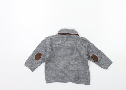 Mayoral Baby Grey  Knit Cardigan Jumper Size 3-6 Months