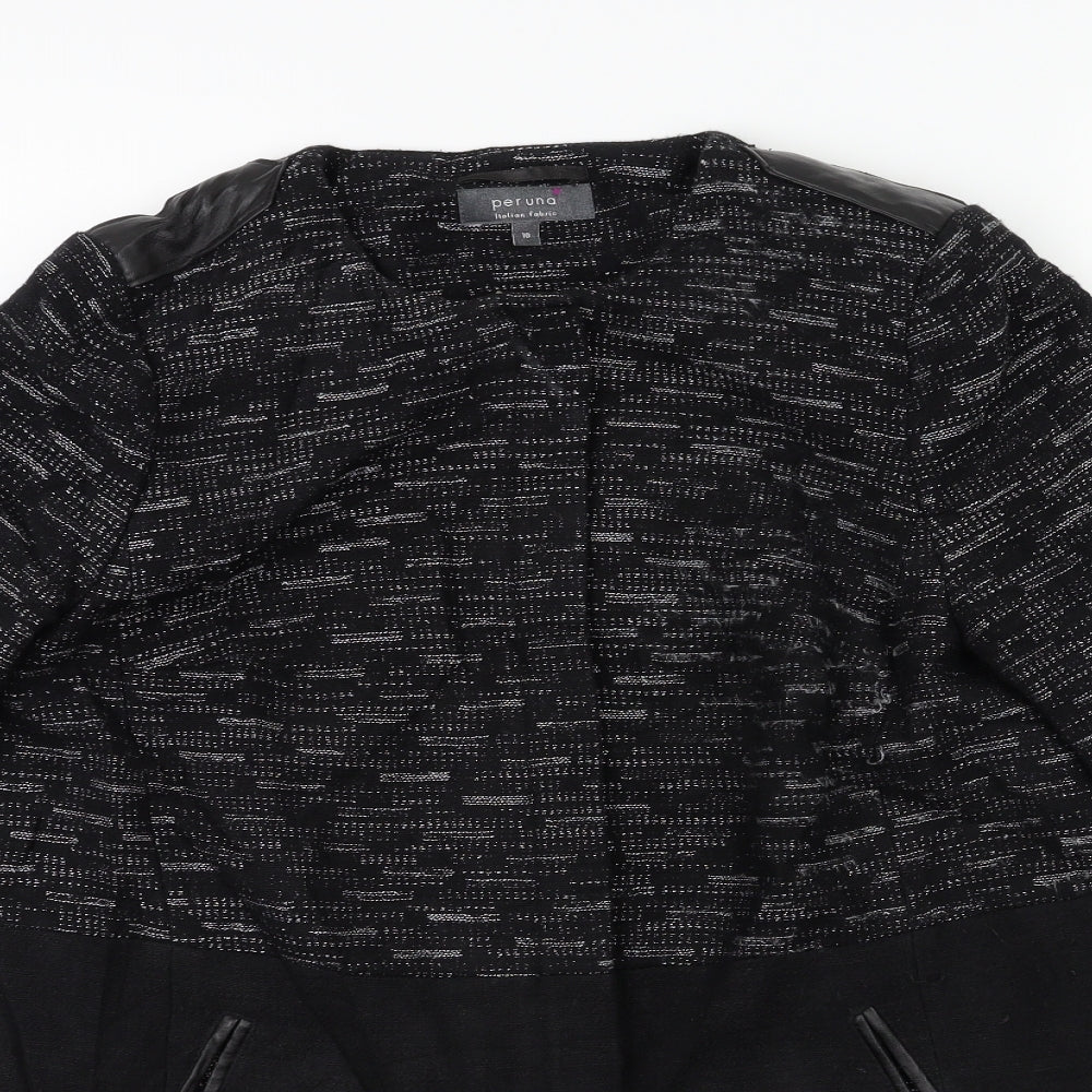 Womens UK Size 10 Per Una Black Overcoat