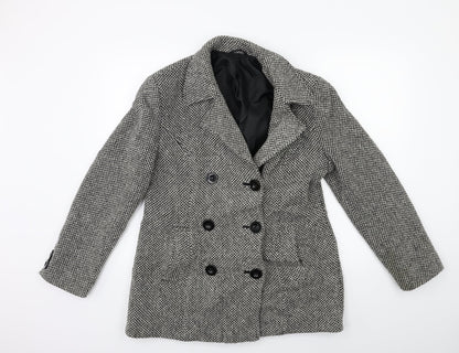 Womens UK Size 14 BHS Black Overcoat