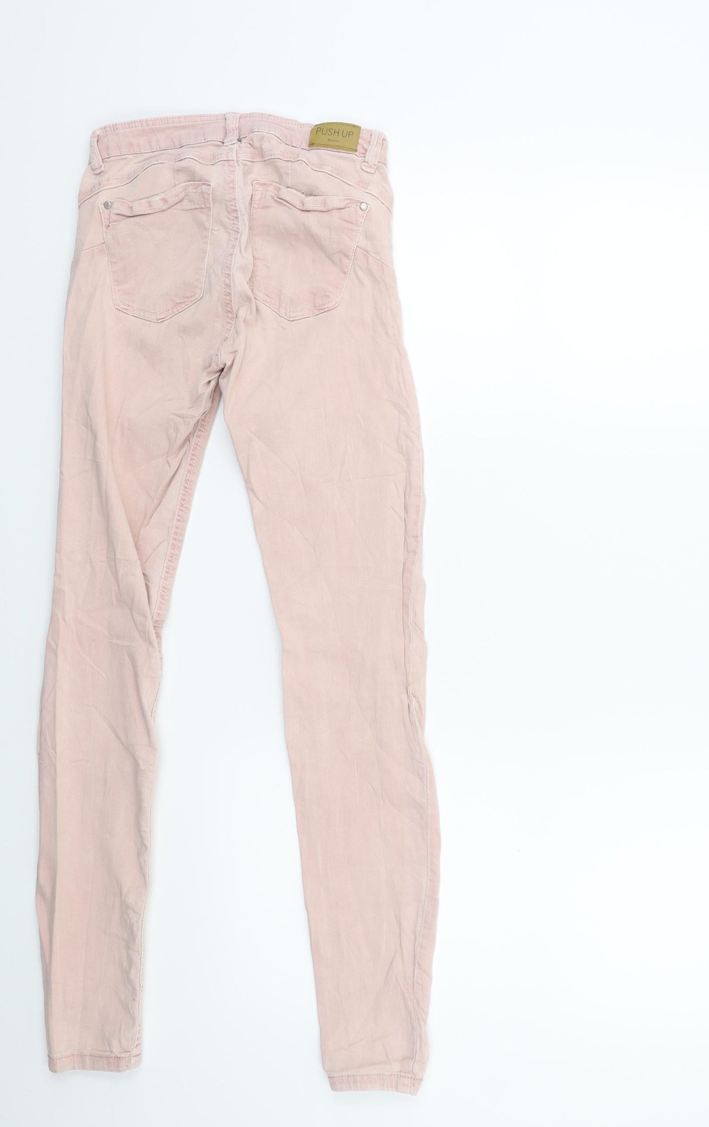 Bershka Womens Pink  Denim Skinny Jeans Size 6 L30 in