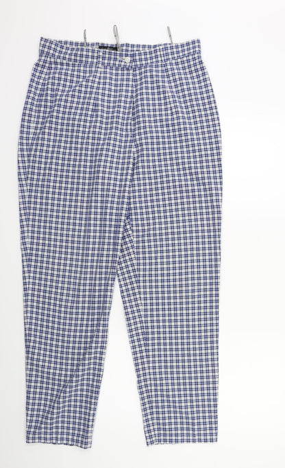 ANNA MONTAUA Womens Blue Check  Snow Pants Trousers Size 16 L29 in