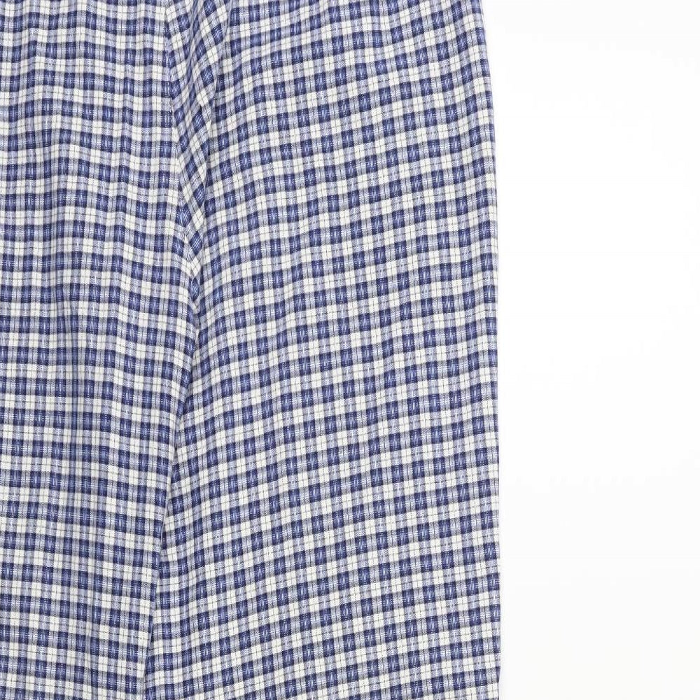 ANNA MONTAUA Womens Blue Check  Snow Pants Trousers Size 16 L29 in