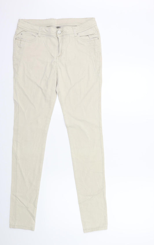 Denim & Co. Womens Beige  Denim Skinny Jeans Size 10 L31 in