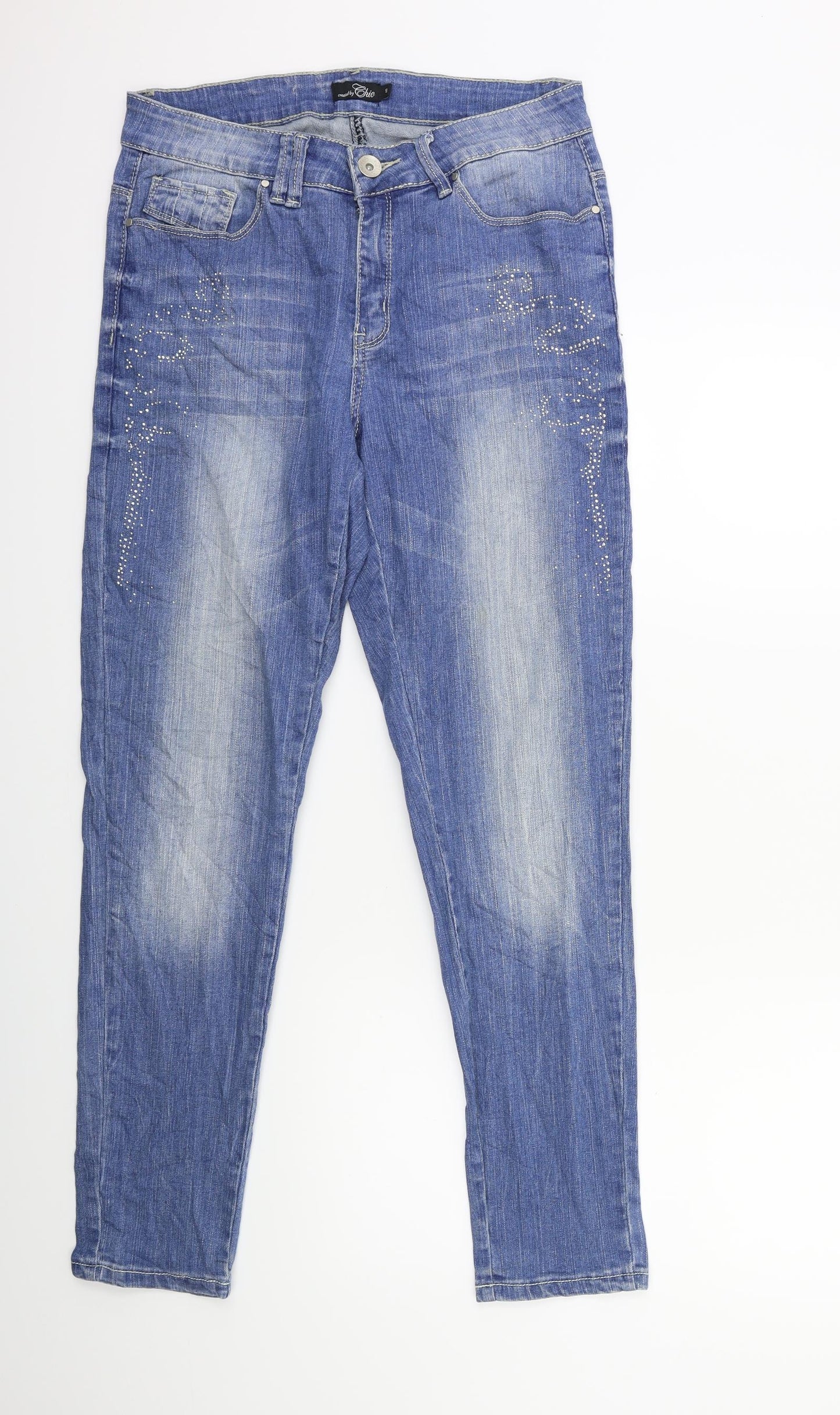 CHIC Womens Blue  Denim Skinny Jeans Size 12 L30 in