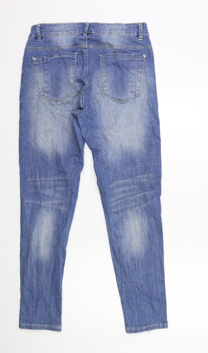 CHIC Womens Blue  Denim Skinny Jeans Size 12 L30 in
