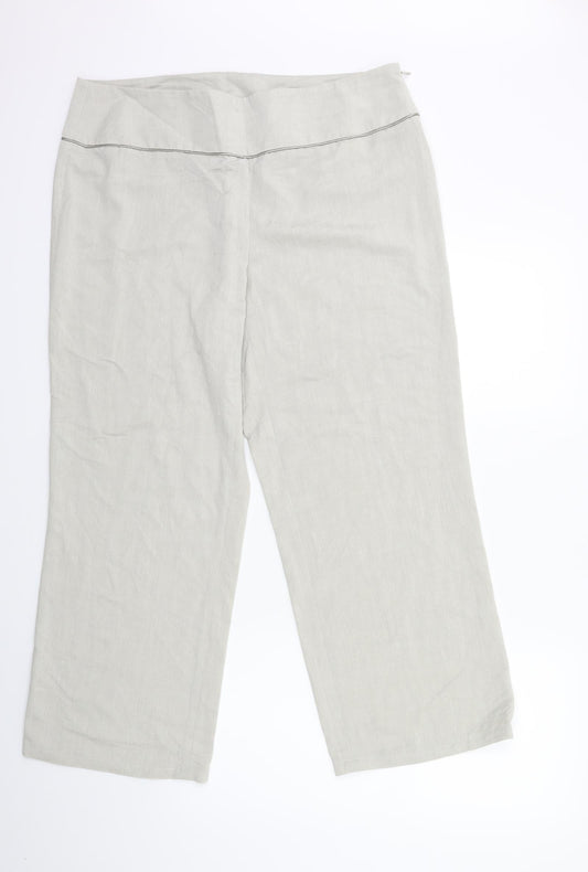 Womens UK Size 20 Preworn Regular Fit  Grey Trousers