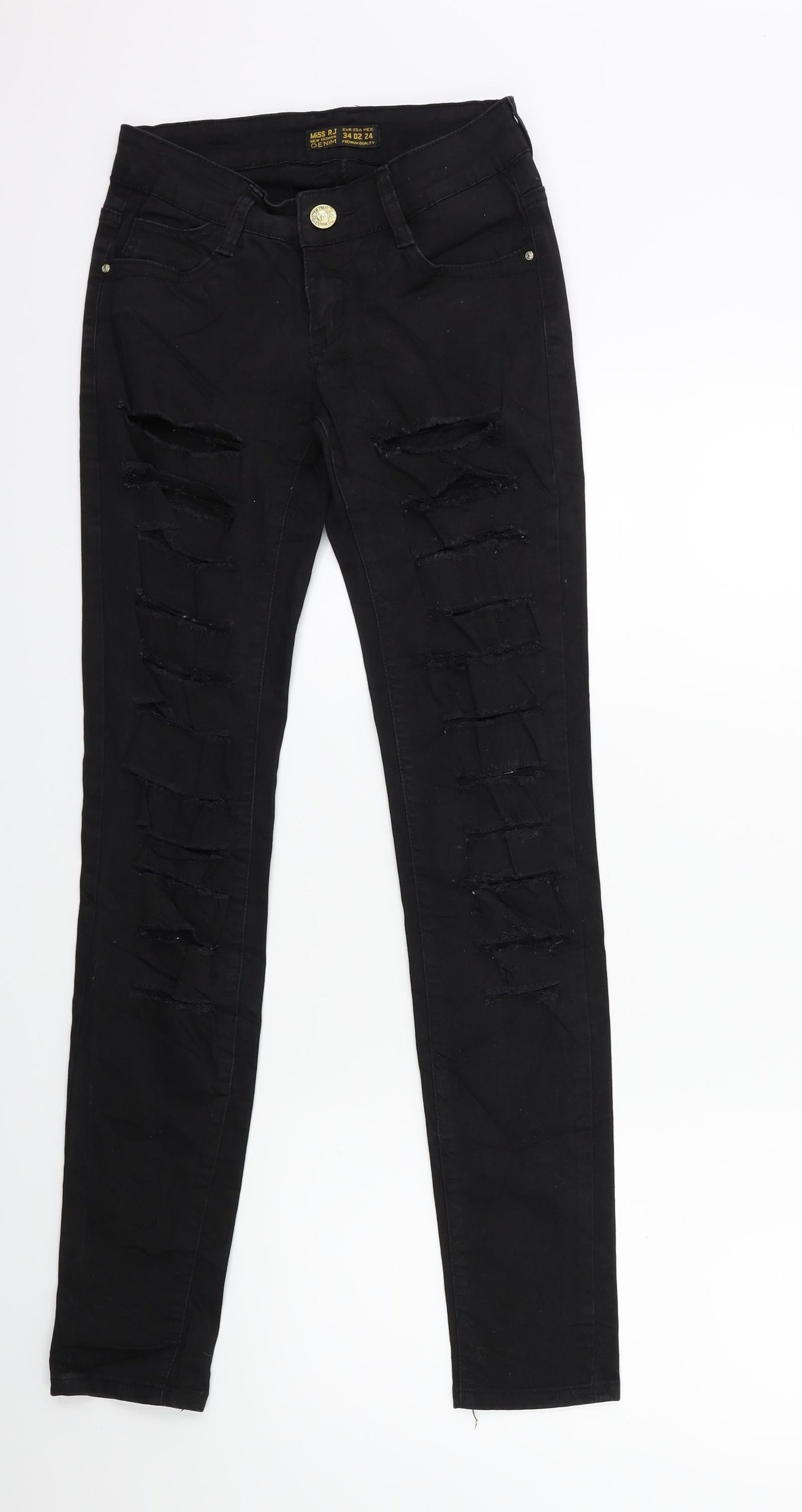 Womens UK Size 6 Miss RJ Regular Fit Skinny Black Jeans