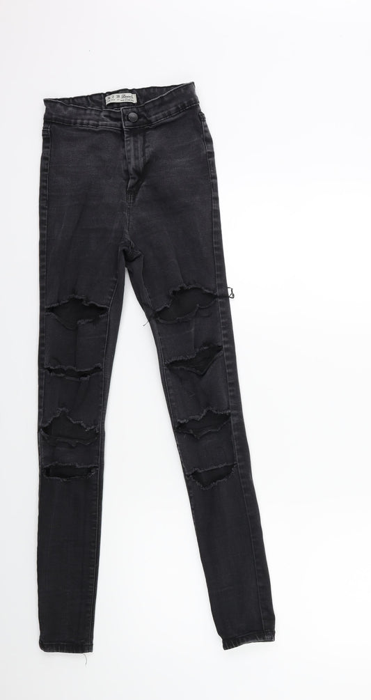 Denim & Co. Womens Black  Denim Skinny Jeans Size 6 L28 in