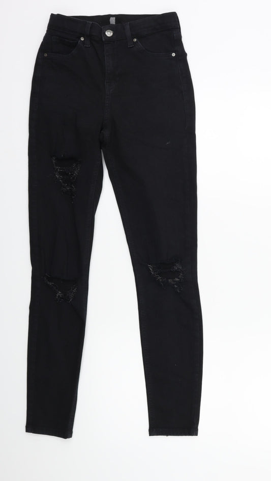 Topshop Womens Black  Denim Skinny Jeans Size 26 in L32 in