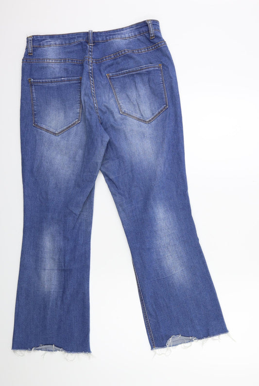 Brave Soul Womens Blue  Denim Flared Jeans Size 32 in L28 in