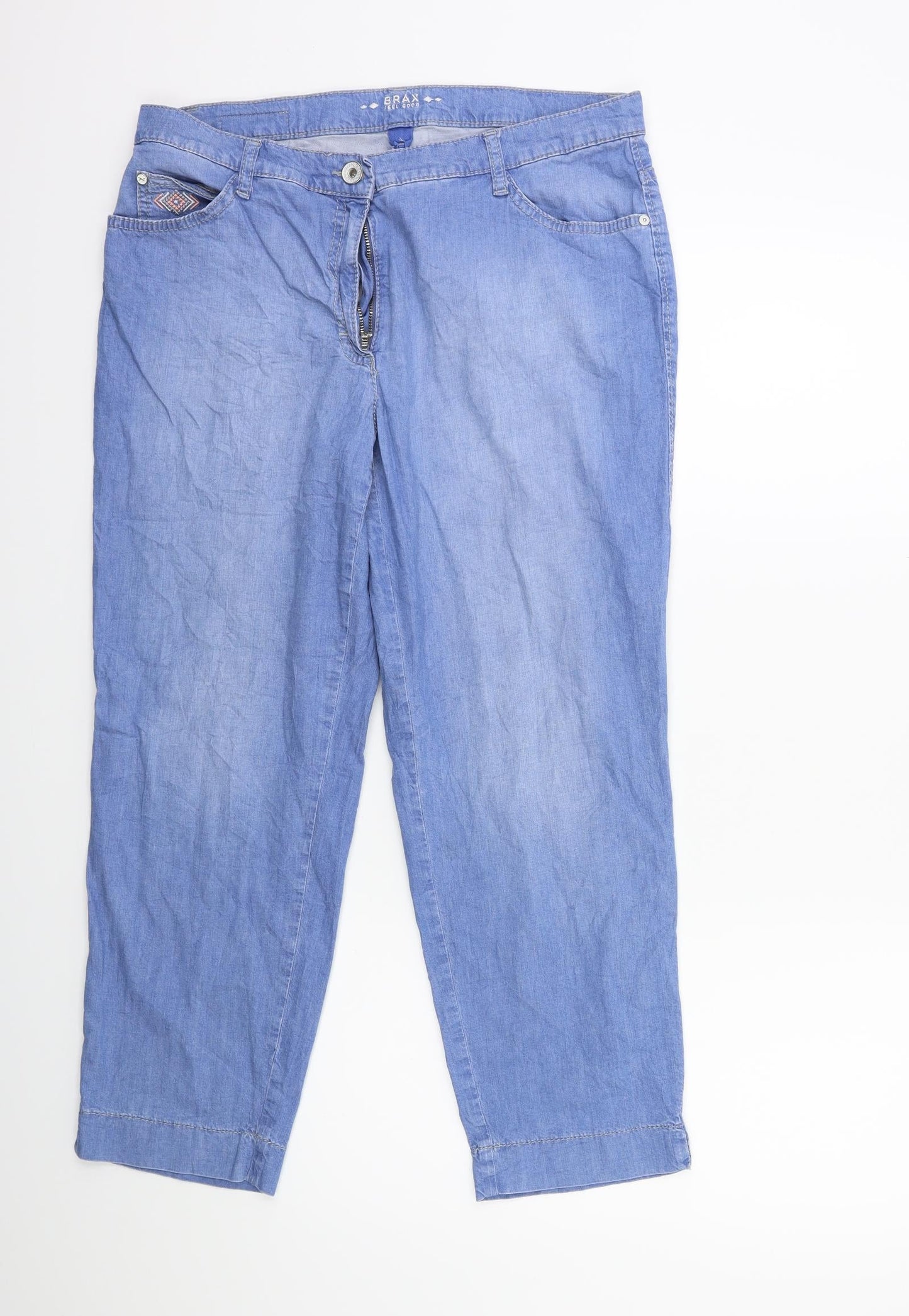 Braxx Womens Blue  Denim Straight Jeans Size 16 L25 in
