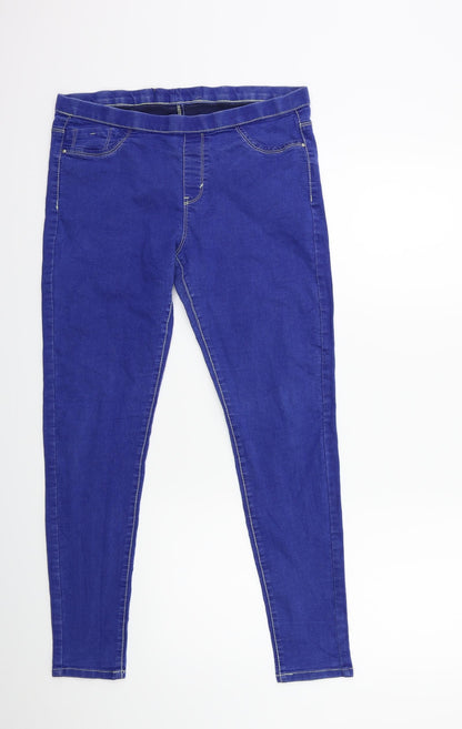 Denim & Co. Womens Blue  Denim Jegging Jeans Size 14 L28 in