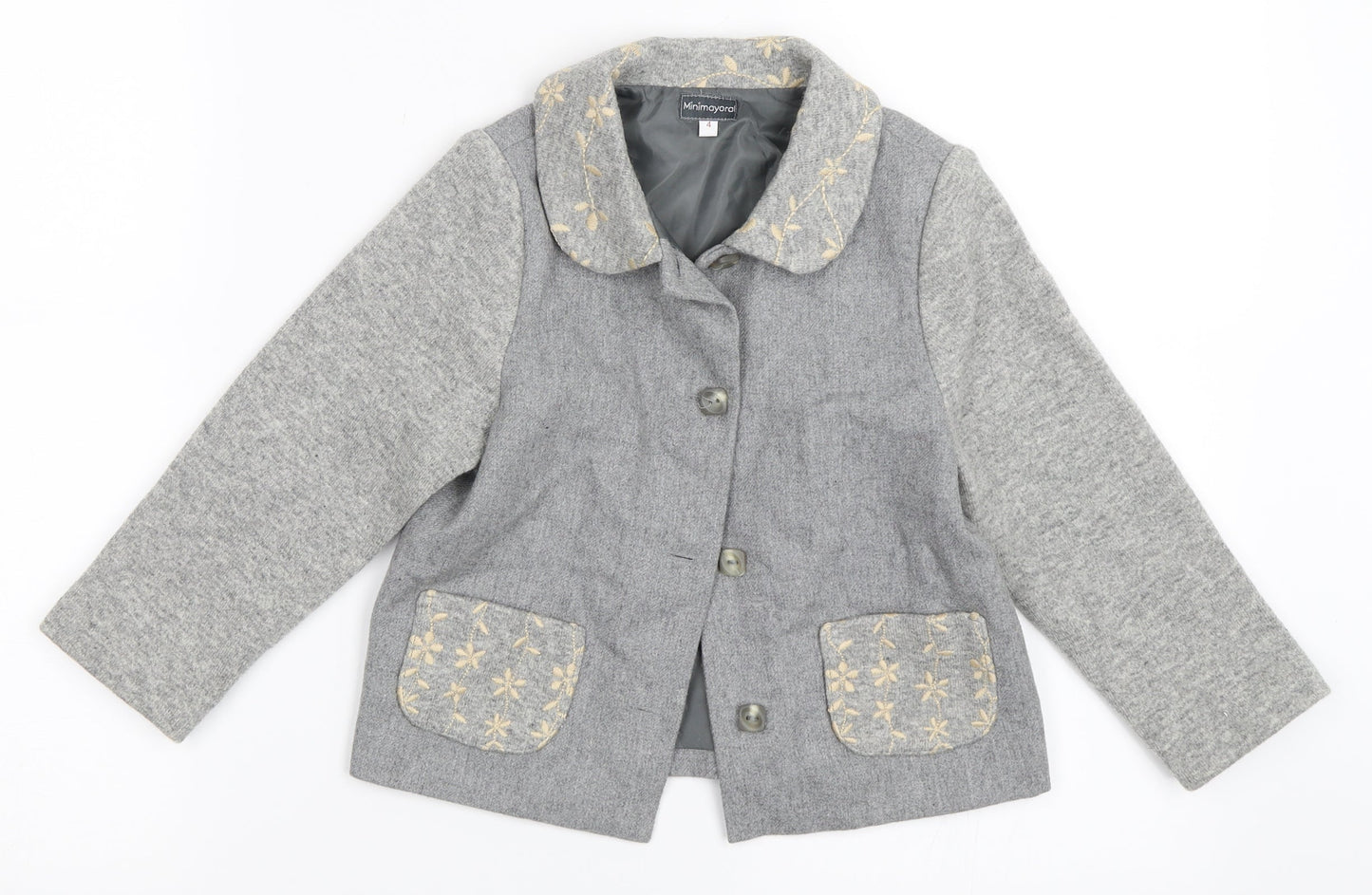 Minimayoral Girls Grey   Jacket Coat Size 4 Years