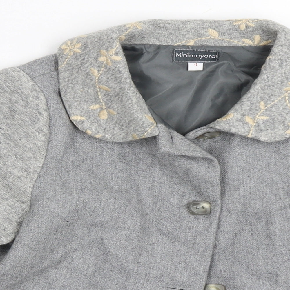 Minimayoral Girls Grey   Jacket Coat Size 4 Years