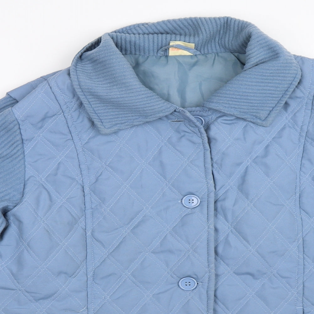 Womens UK Size 14 Gabriella Vicenga Blue Quilted Coat