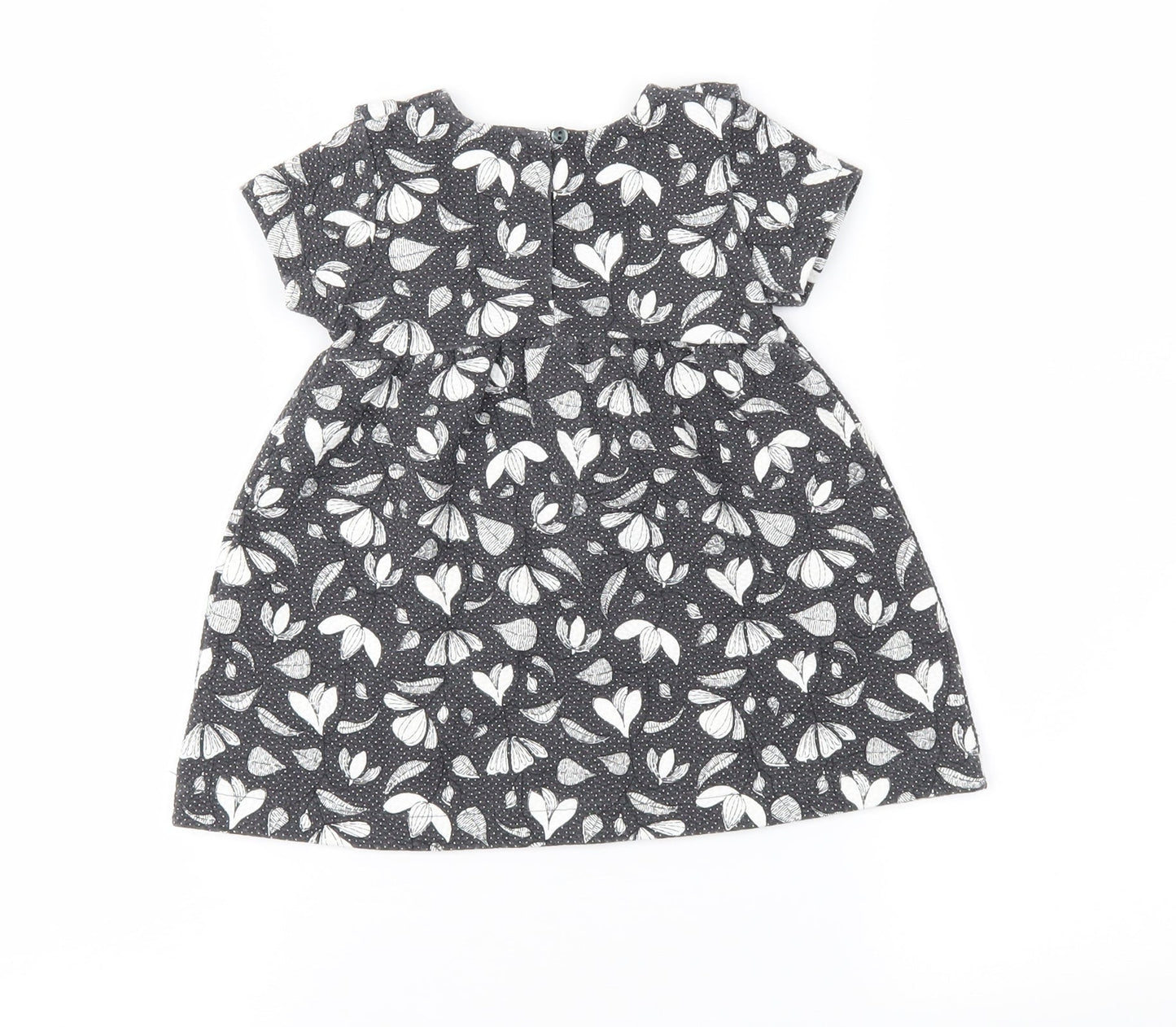 Zara Girls Grey Floral  Fit & Flare  Size 6-9 Months
