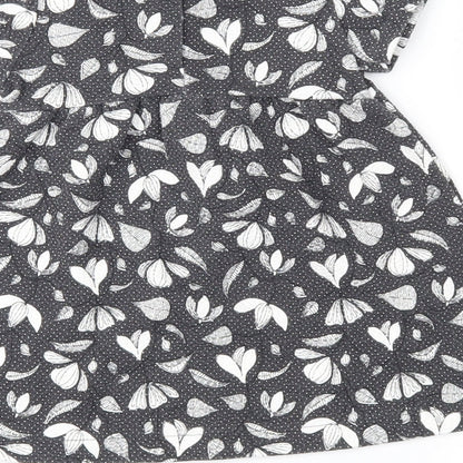Zara Girls Grey Floral  Fit & Flare  Size 6-9 Months