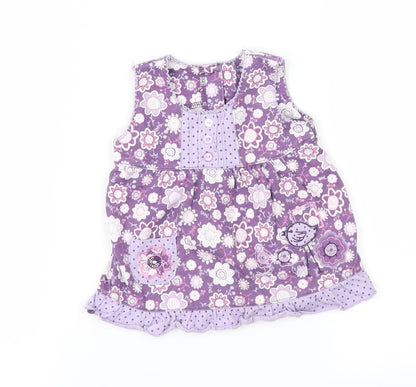Matalan Girls Purple Floral  Fit & Flare  Size 3-6 Months